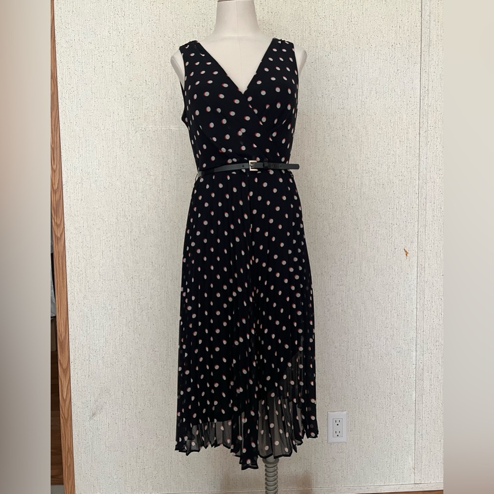 Tommy Hilfiger White and Red Polkadot Sleeveless Dress - Navy